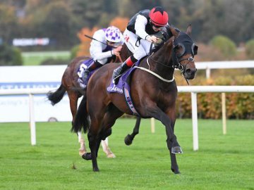 YAMAL finishes out strongly over 1am at Leopardstown, 19th October '24 (Healy Racing). 