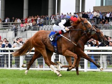 SUZIE SONGS hits a Group 3 note taking the Anglesey Stakes at The Curragh, 28th June '25 (Healy Racing). 